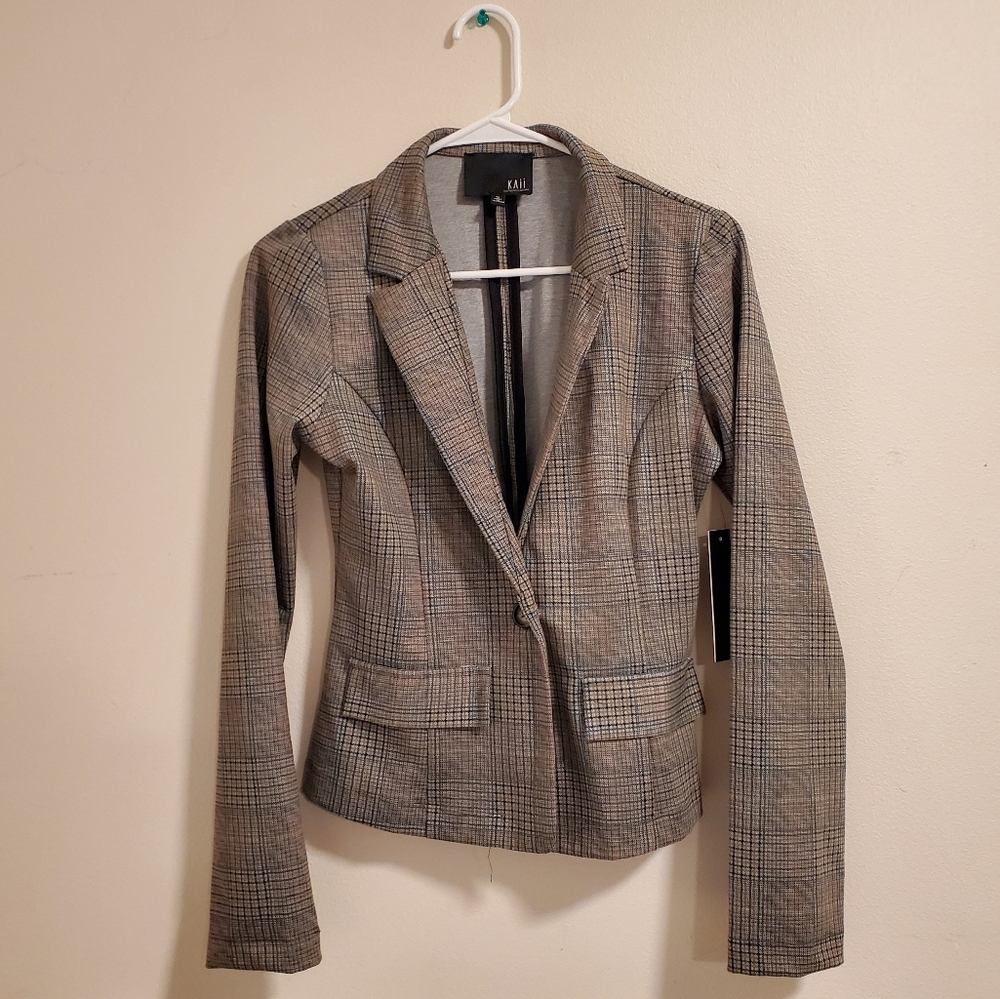 Kaii Taupe Blazer Tailored Suit Jacket